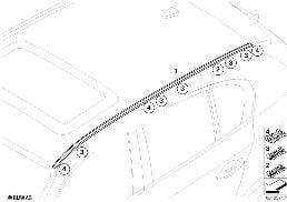 ROOF MOULDING/ROOF RAIL diagram for BMW 5 Series E61 LCI 525d