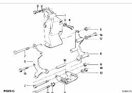HYDRO STEERING-VANE PUMP/BEARING SUPPORT diagram for BMW 5 Series E34 M5 3.6