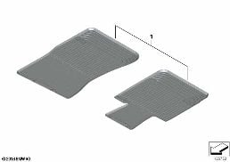 Tapis de sol caoutchouc diagram for BMW Z4 E85 2.5i