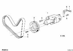 HYDRO STEERING-TANDEM VANE PUMP diagram for BMW 8 Series E31 850Ci