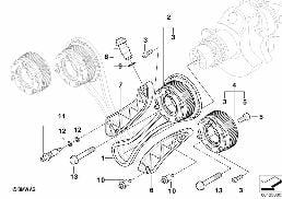TIMING GEAR, TIMING CHAIN, CYL. 6-10 diagram for BMW 5 Series E61 LCI M5