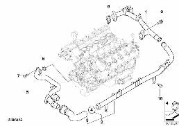 COOLING SYSTEM PIPE diagram for BMW 5 Series E61 LCI M5