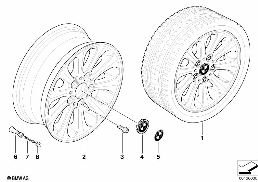 BMW LIGHT ALLOY WHEEL, SPIDER SPOKE 139 diagram for BMW 1 Series E81 116d