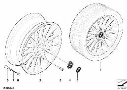BMW LIGHT ALLOY WHEEL, RADIAL SPOKE 32 diagram for BMW 3 Series E90 LCI 320i