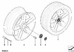 BMW LIGHT ALLOY WHEEL, SPIDER SPOKE 140 diagram for BMW 1 Series E81 116d
