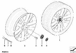 BMW LIGHT ALLOY WHEEL, V-SPOKE 141 diagram for BMW 1 Series E81 116d