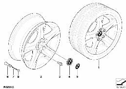 BMW LIGHT ALLOY WHEEL, SPIDER SPOKE 142 diagram for BMW 1 Series E81 116d