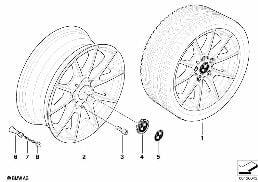 BMW LA WHEEL/DOUBLE SPOKE 178 diagram for BMW 1 Series E81 116d