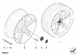 BMW LA WHEEL, STAR SPOKE 181 diagram for BMW 1 Series E81 116d