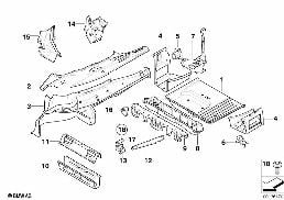 MOUNTING PARTS FOR TRUNK FLOOR PANEL diagram for BMW X3 E83 LCI 2.0i