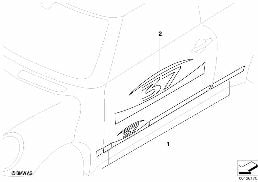 Folia z numerem startowym 37 diagram for BMW MINI R50 Cooper