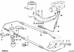 OIL PIPES, ASC+T diagram for BMW 8 Series E31 850Ci