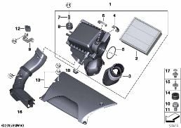Silenziatore d'aspirazio / Filtro diagram for BMW X5 E53 4.8is