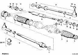 TIE RODS WITH STEERING DAMPER diagram for BMW 3 Series E21 320i