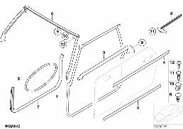 TRIM AND SEALS FOR DOOR, FRONT