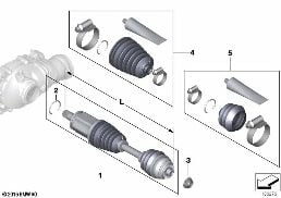 FINAL DRIVE(FRNT AXLE),OUTPUT SHAFT,4WHL diagram for BMW 5 Series E61 530xd