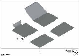 FLOOR MATS, VELOURS diagram for BMW 3 Series E90 320d