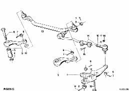 Drążki kierownicze/drążek kierowniczy diagram for BMW 7 Series E23 733i