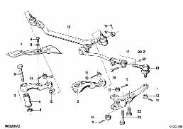 Drążki kierownicze/drążek kierowniczy diagram for BMW 7 Series E23 733i