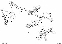 STEERING LINKAGE/TIE RODS diagram for BMW 7 Series E23 728