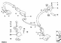 Pieces de ceinture de securite arriere diagram for BMW 5 Series E39 525td