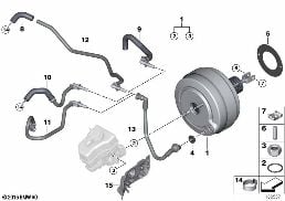 POWER BRAKE UNIT DEPRESSION diagram for BMW 1 Series E87 LCI 118i