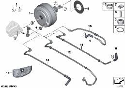 POWER BRAKE UNIT DEPRESSION diagram for BMW 1 Series E87 LCI 118i
