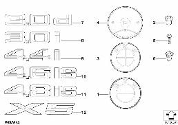 EMBLEMS / LETTERINGS diagram for BMW X5 E53 4.4i