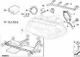 SINGLE COMPONENTS FOR HEADLIGHT diagram for BMW X3 E83 3.0d
