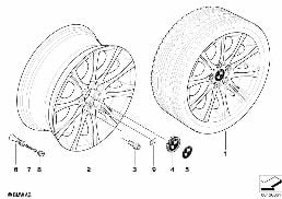 BMW ALLOY WHEEL, M DOUBLE SPOKE 135 diagram for BMW 5 Series E60 525d