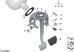 PEDAL ASSEMBLY diagram for BMW 3 Series E92 320i