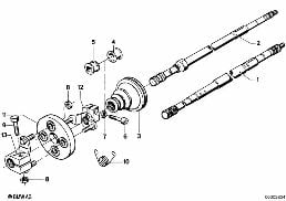 STEER.COL.-STEER. SPIN. HYDRO STEERING diagram for BMW 5 Series E12 520