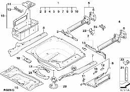MOUNTING PARTS FOR TRUNK FLOOR PANEL diagram for BMW 5 Series E60 525i