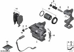 REAR BRAKE / BRAKE PAD / WEAR SENSOR diagram for BMW 3 Series E91 320i
