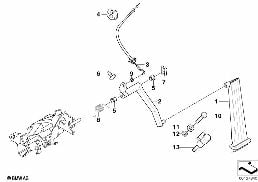 ACCELERATOR PEDAL/BOWDEN CABLE diagram for BMW 7 Series E38 730i