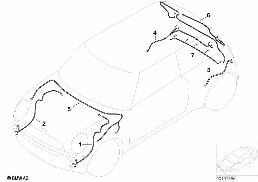 Kabel naprawczy gł. wiązki kabli diagram for BMW MINI R50 Cooper