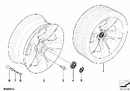 BMW LA WHEEL, STAR SPOKE 117 diagram for BMW 6 Series E63 650i