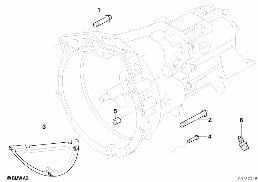 Fixação caixa vel./ peças montagem diagram for BMW 3 Series E46 318i