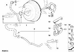 Posilovač brzd podtlak diagram for BMW X5 E53 3.0d