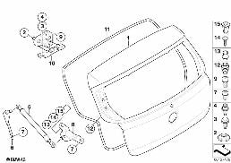 SINGLE COMPONENTS FOR TRUNK LID diagram for BMW 1 Series E81 116d