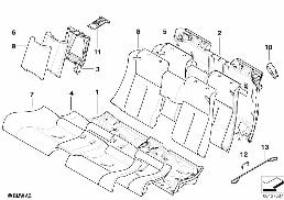 SEAT REAR, UPHOLSTERY & COVER BASE SEAT diagram for BMW 6 Series E64 630i
