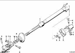 Lenksäule-Lenkspindel unten diagram for BMW 7 Series E32 750iL