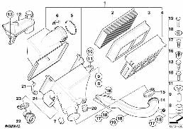 Inlaatluchtdemper diagram for BMW 5 Series E39 528i