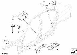 CAVITY SHIELDING, SIDE FRAME diagram for BMW 3 Series E90 LCI 318d