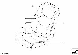 Ind. potah sportovní sedadlo přední diagram for BMW 7 Series E65 730d