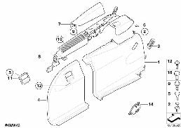 LATERAL TRUNK FLOOR TRIM PANEL diagram for BMW 5 Series E61 LCI 525d