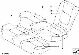 Ind. potah sportovní sedadlo zadní diagram for BMW 7 Series E65 730d