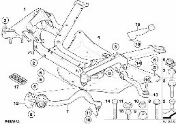 Ön aks trav.,Enine sal./Salınc.kolu(üst) diagram for BMW 7 Series E67 745LiS