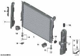 MOUNTING PARTS F RADIATOR diagram for BMW 1 Series E82 123d