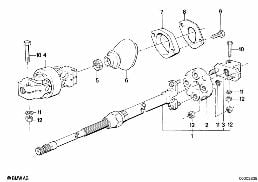 STEER.COL.-LOWER JOINT ASSY diagram for BMW 3 Series E30 318i